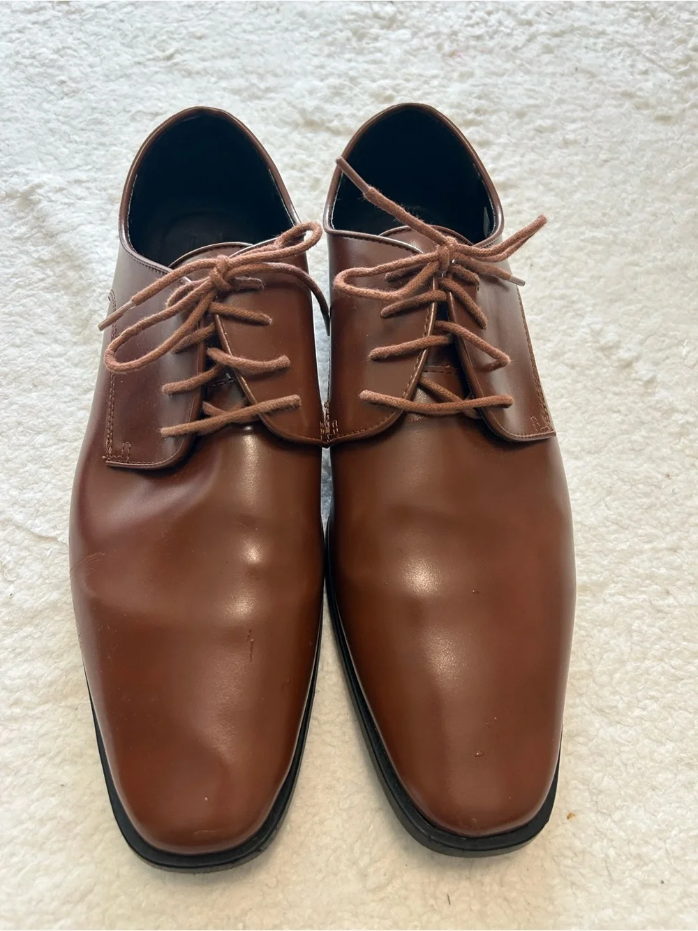 Joseph Abboud Men's Brown Leather Derby Oxfords